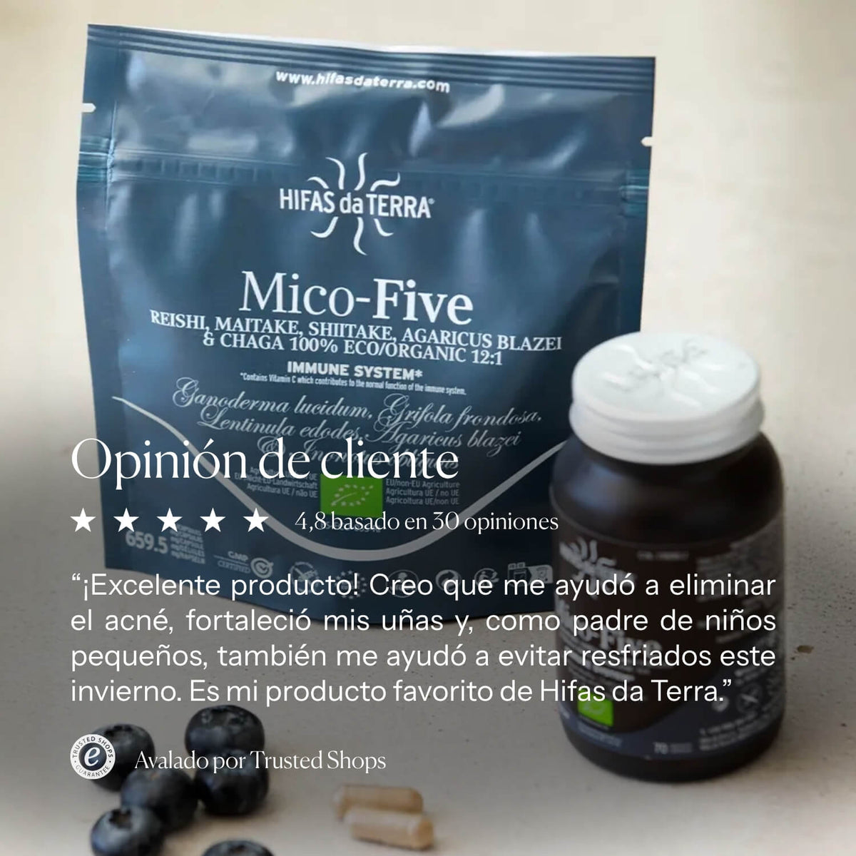Mico-Five - Extraits purs de Reishi, Shiitake, Maitake, Champignon du Soleil et Chaga