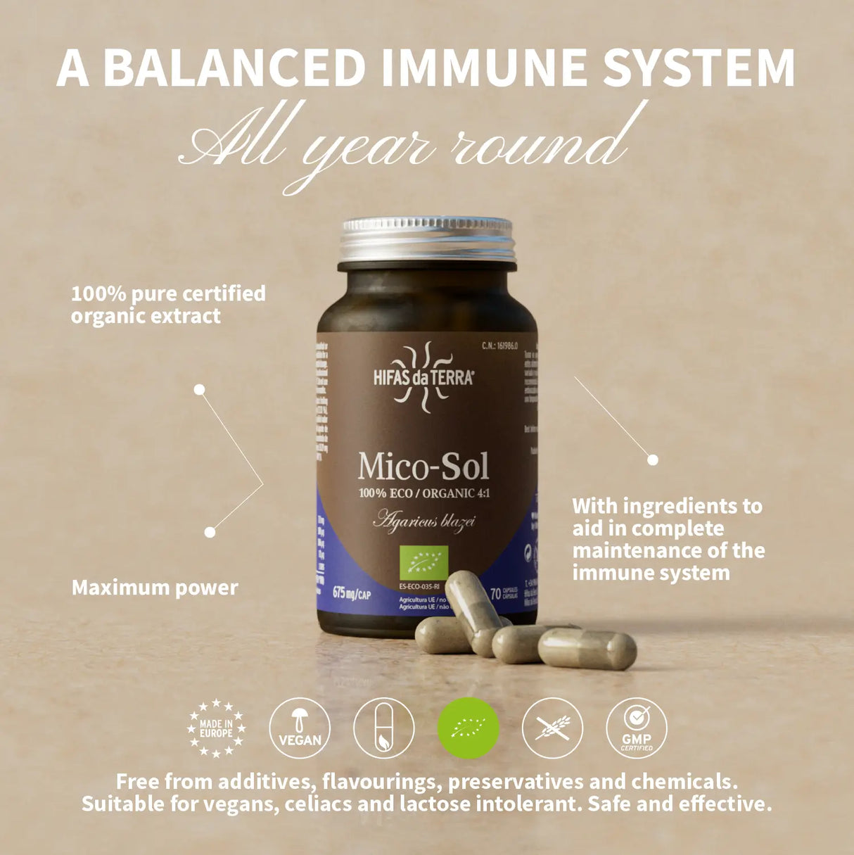 Mico-Sol - 100% reine Mandelpilz-Kapseln