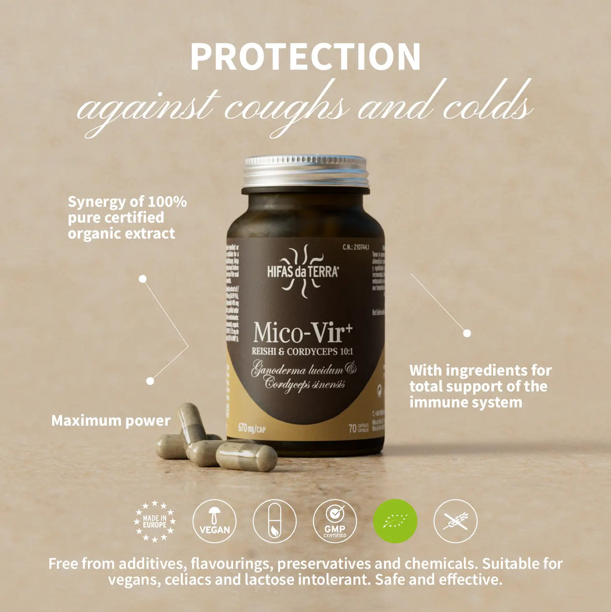 Mico-Vir+ - Extraits Purs de Reishi et Cordyceps