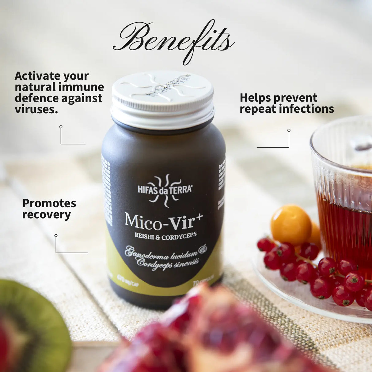 Mico-Vir+ - Extraits Purs de Reishi et Cordyceps