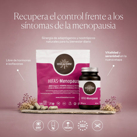 Hifas-Menopause (Reishi, Cordyceps, Lion's Mane, Ashwagandha and Green Tea extract) capsules