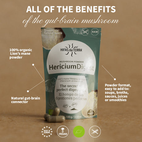 Hericium Digest Poudre 100% BIO de Crinière de Lion