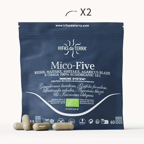 Mico-Five Pure extracts from Reishi, Shiitake, Maitake, Sun and Chaga Mushrooms