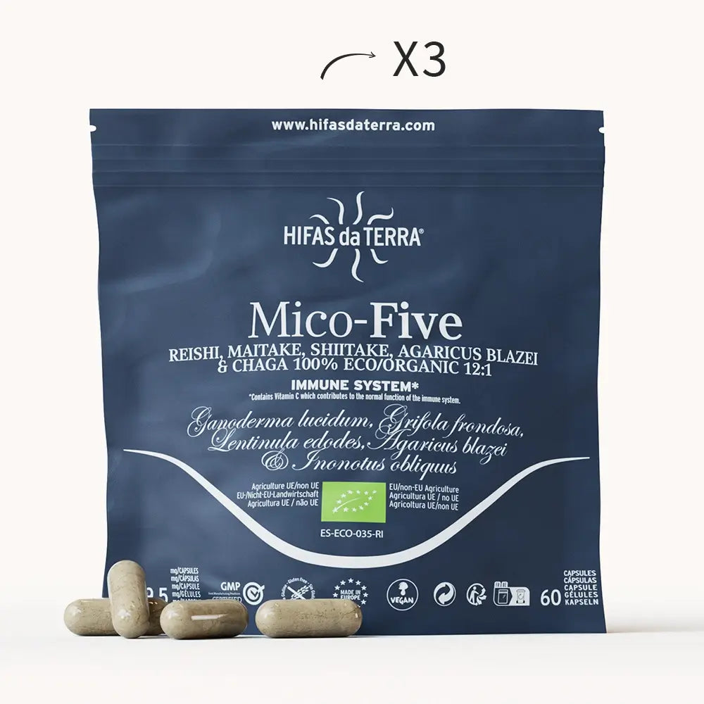 Mico-Five  - Extraits purs de Reishi, Shiitake, Maitake, Champignon du Soleil et Chaga