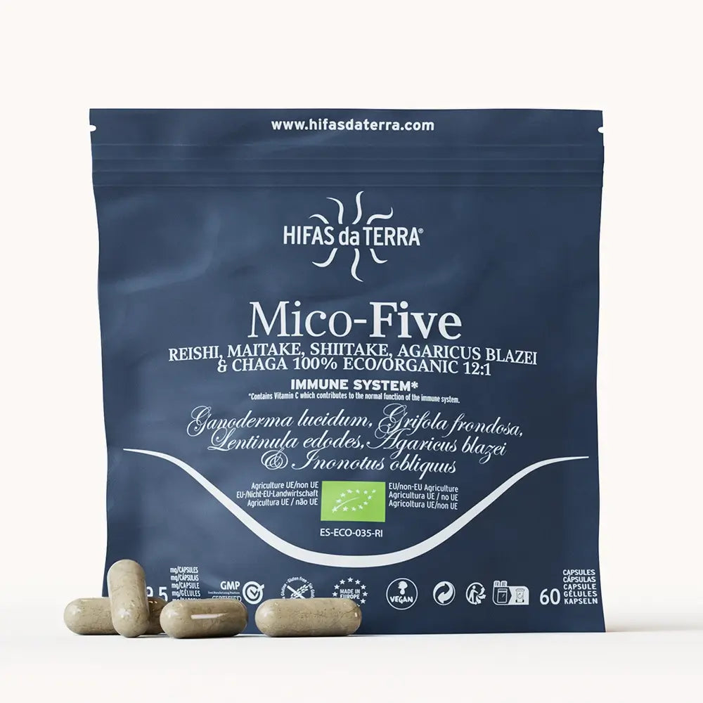 Mico-Five - Pilzkomplex aus Reishi, Shiitake, Maitake, Mandelpilz und Chaga